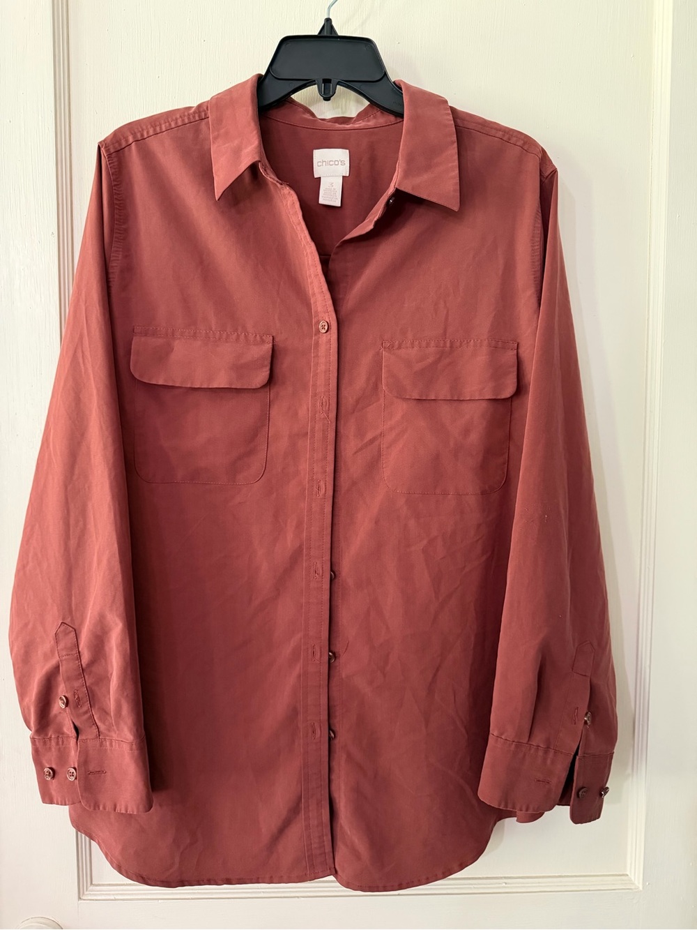 Chico's Men's Button-Down Shirt in Deep Rust